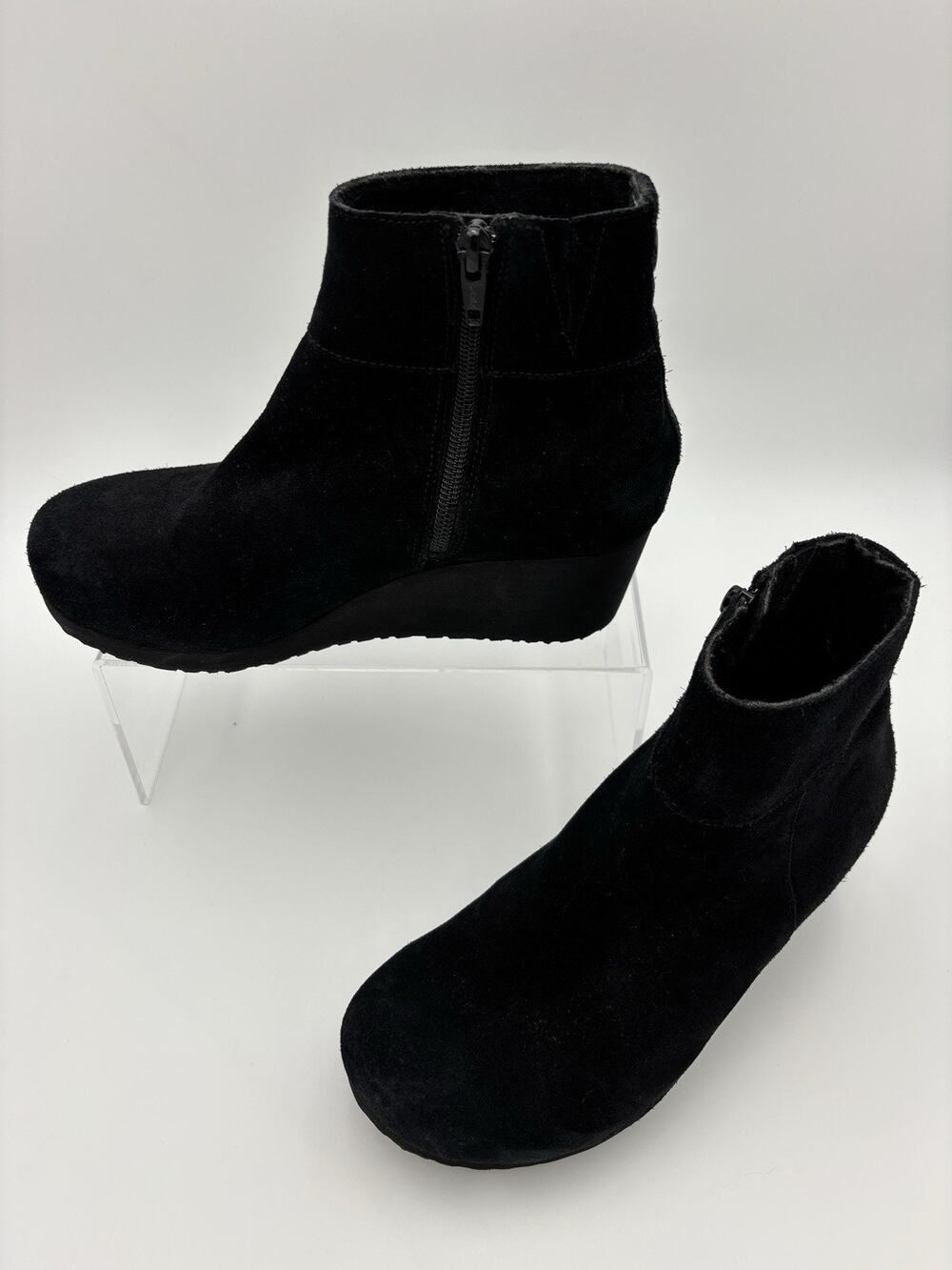 Papillio Birkenstock Ebba Ankle Boot Wedge Black Suede Size 37 / 7 Narrow
